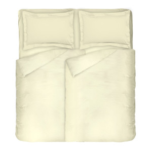 Спален комплект от 5 части в екрю - Памучен Сатен Спален комплект от 5 части в екрю - Памучен Сатен